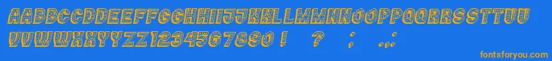 Casino3DMarquee Italic Font – Orange Fonts on Blue Background