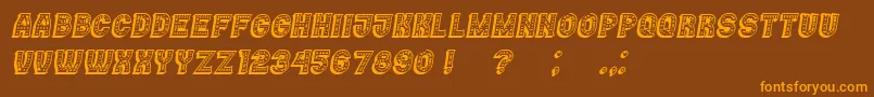 Casino3DMarquee Italic Font – Orange Fonts on Brown Background