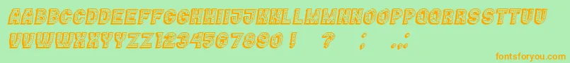 Casino3DMarquee Italic Font – Orange Fonts on Green Background
