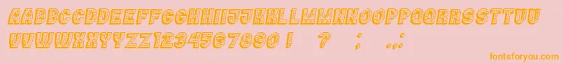 Casino3DMarquee Italic Font – Orange Fonts on Pink Background