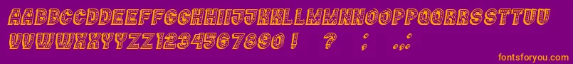 Czcionka Casino3DMarquee Italic – pomarańczowe czcionki na fioletowym tle