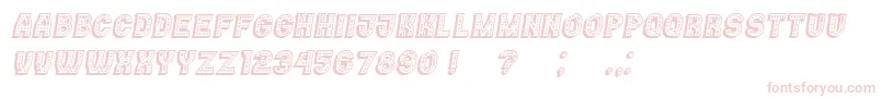 Casino3DMarquee Italic Font – Pink Fonts on White Background