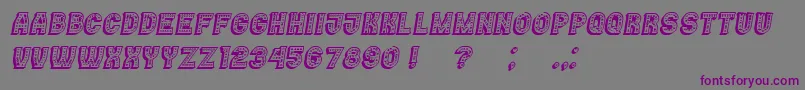 Casino3DMarquee Italic Font – Purple Fonts on Gray Background