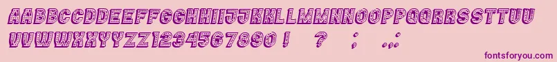 Casino3DMarquee Italic Font – Purple Fonts on Pink Background