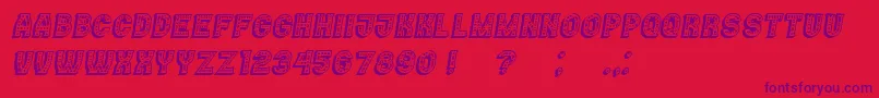 Fonte Casino3DMarquee Italic – fontes roxas em um fundo vermelho