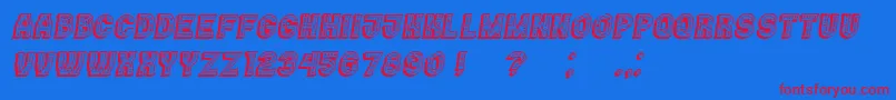 Casino3DMarquee Italic Font – Red Fonts on Blue Background