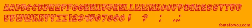 Casino3DMarquee Italic Font – Red Fonts on Orange Background
