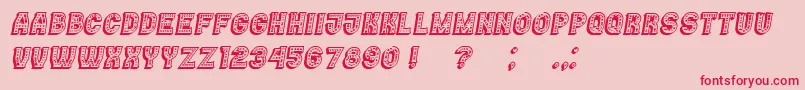 Casino3DMarquee Italic Font – Red Fonts on Pink Background