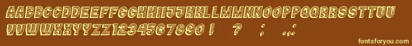 Casino3DMarquee Italic-fontti – keltaiset fontit ruskealla taustalla