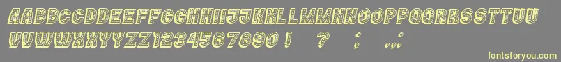 Casino3DMarquee Italic Font – Yellow Fonts on Gray Background