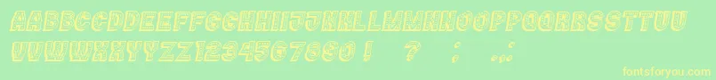 Casino3DMarquee Italic Font – Yellow Fonts on Green Background
