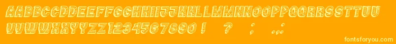 Casino3DMarquee Italic Font – Yellow Fonts on Orange Background