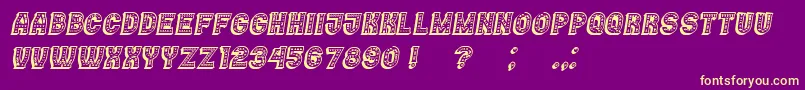 Шрифт Casino3DMarquee Italic – жёлтые шрифты на фиолетовом фоне