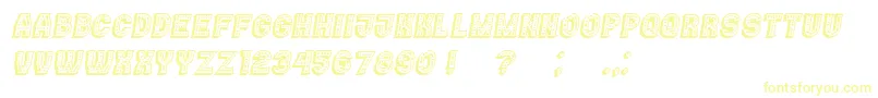 Casino3DMarquee Italic Font – Yellow Fonts on White Background