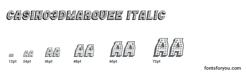 Größen der Schriftart Casino3DMarquee Italic
