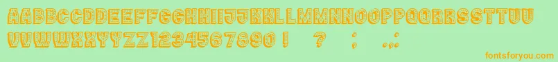 Casino3DMarquee-Schriftart – Orangefarbene Schriften auf grünem Hintergrund