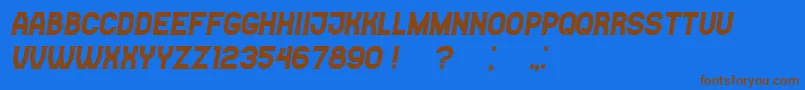 CasinoFlat Italic Font – Brown Fonts on Blue Background