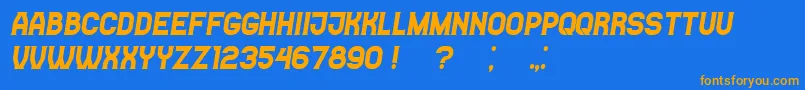 CasinoFlat Italic Font – Orange Fonts on Blue Background