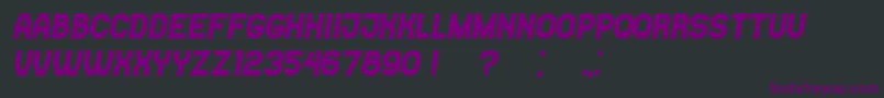 Czcionka CasinoFlat Italic – fioletowe czcionki na czarnym tle