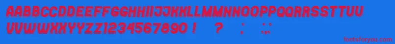 Czcionka CasinoFlatShadow Italic – czerwone czcionki na niebieskim tle