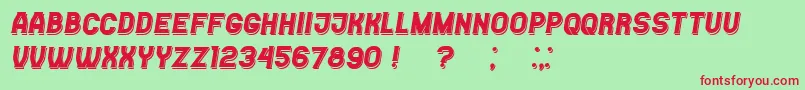 CasinoFlatShadow Italic Font – Red Fonts on Green Background