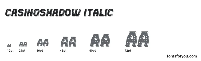 Rozmiary czcionki CasinoShadow Italic