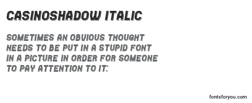 Review of the CasinoShadow Italic Font