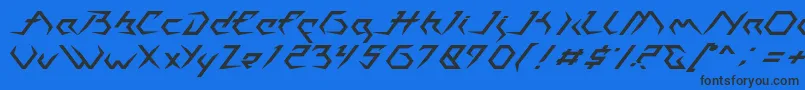 Casiopeia   PERSONAL USE ONLY-Schriftart – Schwarze Schriften auf blauem Hintergrund