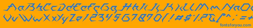 Casiopeia   PERSONAL USE ONLY-Schriftart – Blaue Schriften auf orangefarbenem Hintergrund