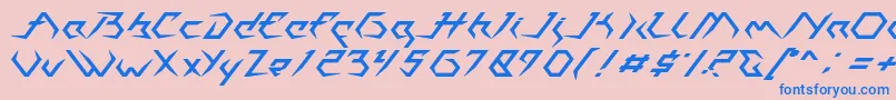 フォントCasiopeia   PERSONAL USE ONLY – ピンクの背景に青い文字