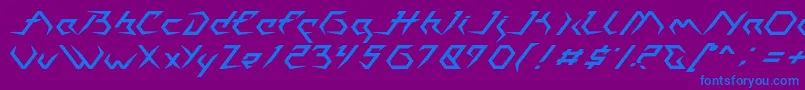 Шрифт Casiopeia   PERSONAL USE ONLY – синие шрифты на фиолетовом фоне