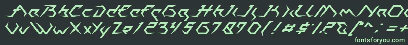 フォントCasiopeia   PERSONAL USE ONLY – 黒い背景に緑の文字