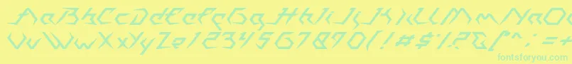 Casiopeia   PERSONAL USE ONLY-Schriftart – Grüne Schriften auf gelbem Hintergrund