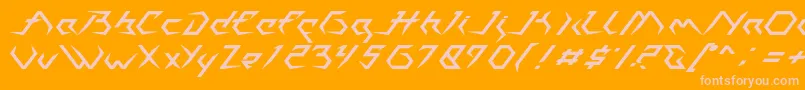Casiopeia   PERSONAL USE ONLY-Schriftart – Rosa Schriften auf orangefarbenem Hintergrund