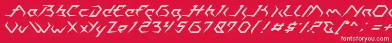 Casiopeia   PERSONAL USE ONLY-Schriftart – Rosa Schriften auf rotem Hintergrund