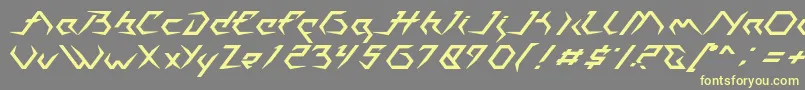 フォントCasiopeia   PERSONAL USE ONLY – 黄色のフォント、灰色の背景