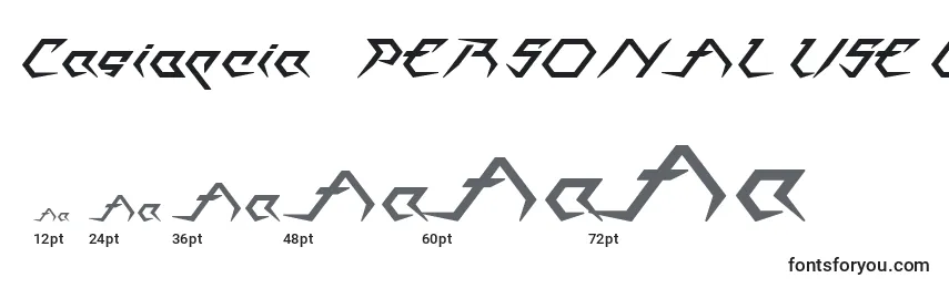 Casiopeia   PERSONAL USE ONLY Font Sizes