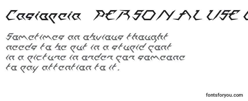 Casiopeia   PERSONAL USE ONLY Font