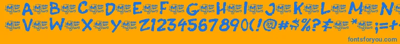 Casket Breath Font – Blue Fonts on Orange Background