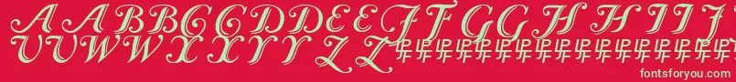 Czcionka Caslon Calligraphic – zielone czcionki na czerwonym tle