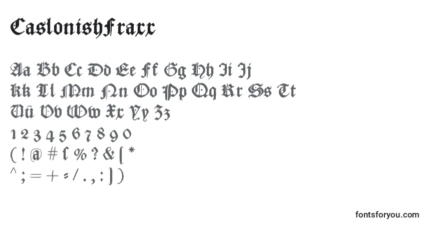 A fonte CaslonishFraxx (122936) – alfabeto, números, caracteres especiais