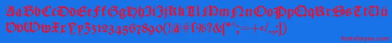 CaslonishFraxx Font – Red Fonts on Blue Background