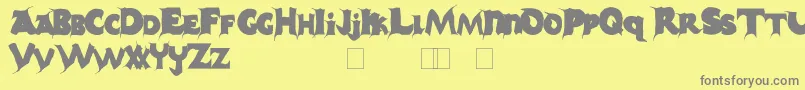 Casper-Schriftart – Graue Schriften auf gelbem Hintergrund