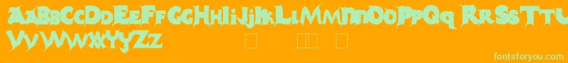 Casper Font – Green Fonts on Orange Background