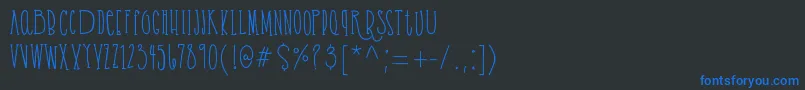 フォントCassandrabold demo – 黒い背景に青い文字