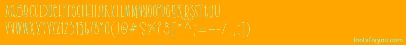 Cassandrabold demo-Schriftart – Grüne Schriften auf orangefarbenem Hintergrund