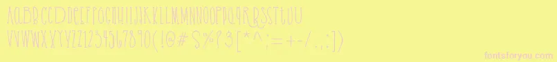 Cassandrabold demo-Schriftart – Rosa Schriften auf gelbem Hintergrund