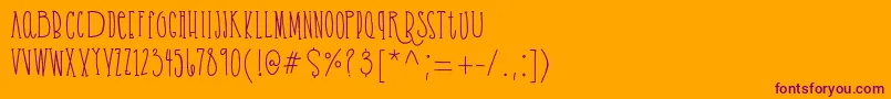 Cassandrabold demo-Schriftart – Violette Schriften auf orangefarbenem Hintergrund