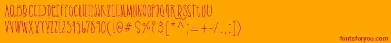 Cassandrabold demo Font – Red Fonts on Orange Background