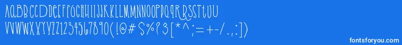 Cassandrabold demo-fontti – valkoiset fontit sinisellä taustalla